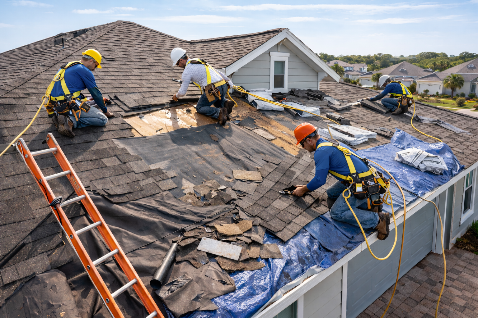 National Roofing crew on a Florida home